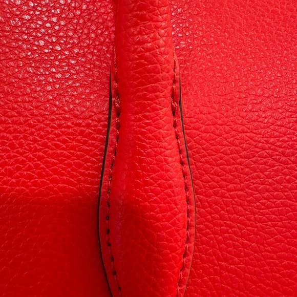 Kate Spade Red Pebbled Leather Eva Medium Zip Top Convertible Satchel - Picture 4 of 16